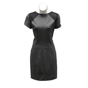 DIANE VON FURSTENBERG Grey Slate & Black Paneled Jersey Havana Dress Size 6 $365